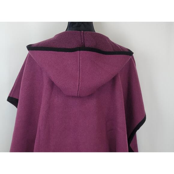 State Fusio Womens Hoodie Cardigan Cashmere Wool Short Sleeve Sweater Violet Med - Picture 6 of 9